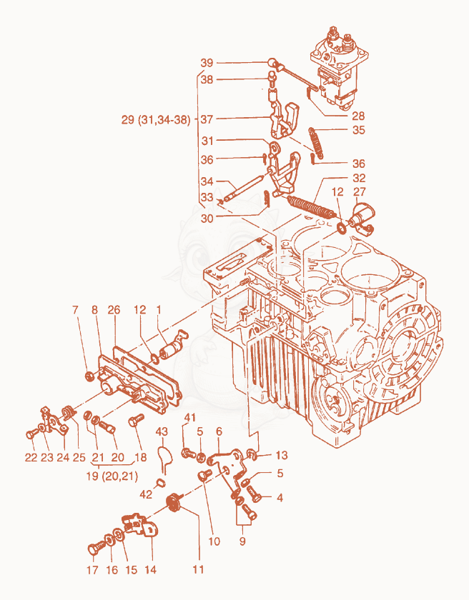 Exploded parts diagram of the Speed Control of a Wacker Neuson RD15, with numbered balloons