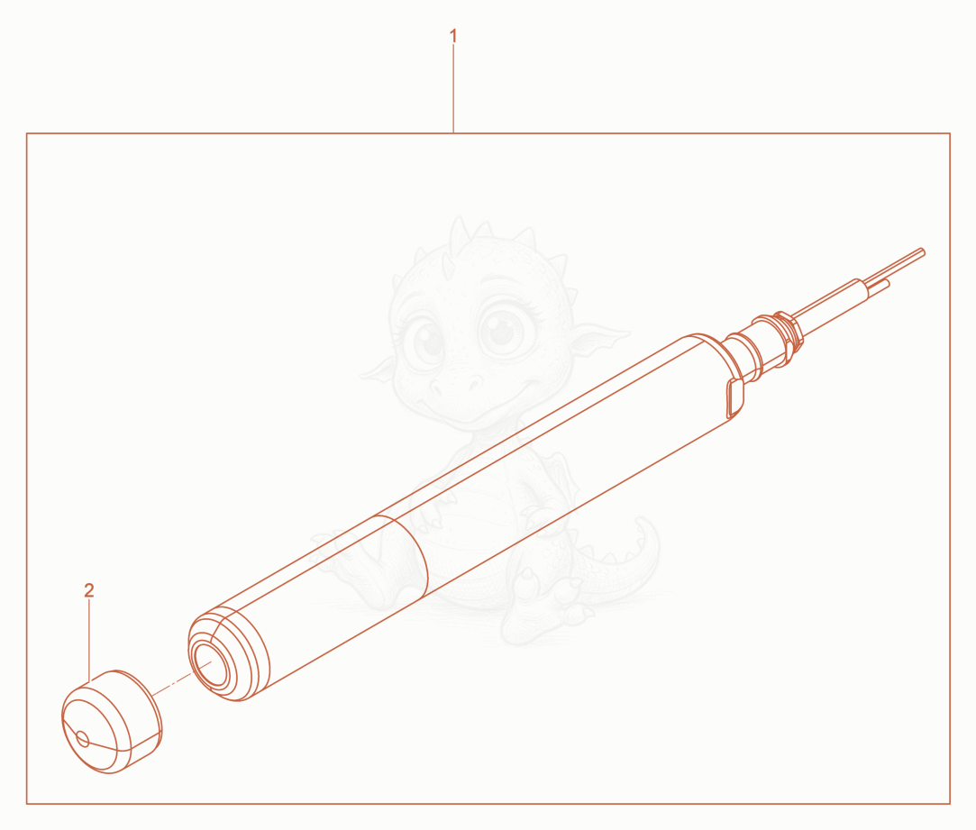 Exploded parts diagram of the Internal Vibrator cpl. of a Wacker Neuson IE38/42/5R, with numbered balloons