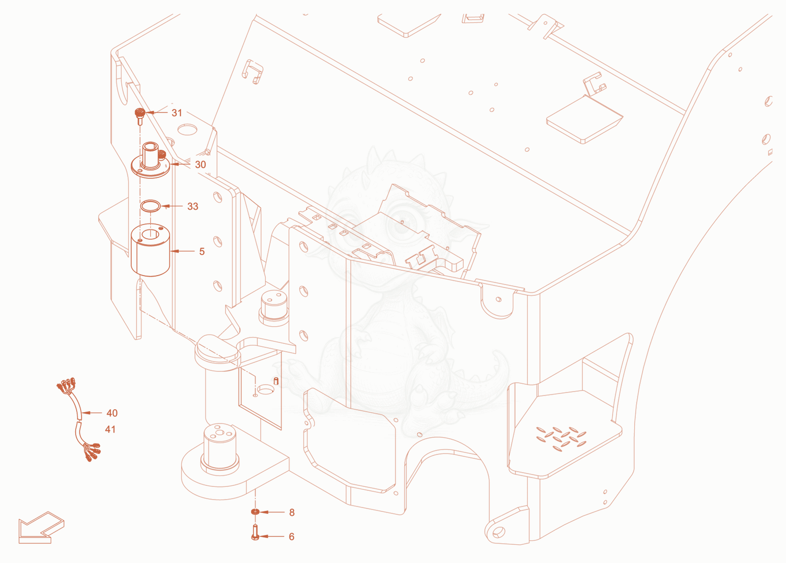 Exploded parts diagram of the compactometer of a Wacker Neuson RD28-120C, with numbered balloons
