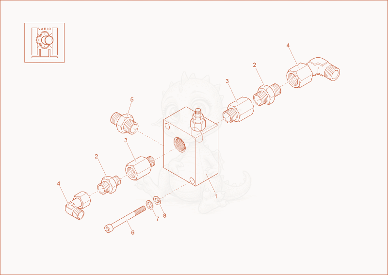Exploded parts diagram of the PRESSURE LIMITING VALVE (OPTION VARIO) of a Wacker Neuson 3503RD, with numbered balloons