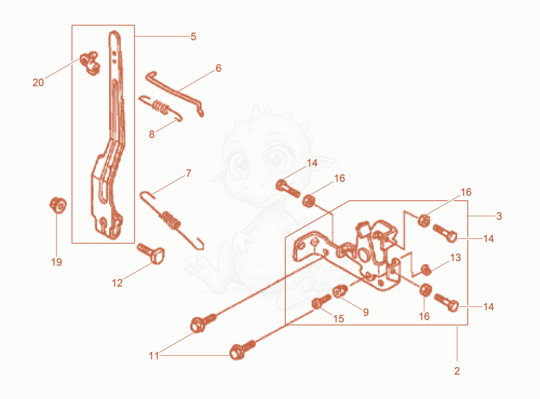 Exploded parts diagram of the Governor of a Wacker Neuson BS68-4AB/28, with numbered balloons