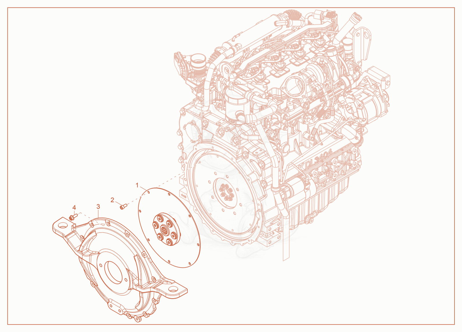 Exploded parts diagram of the Engine Coupler of a Wacker Neuson ST45, with numbered balloons
