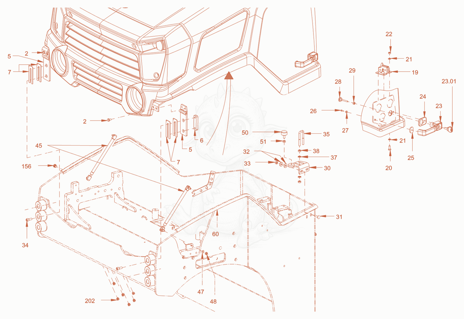 Exploded parts diagram of the Canopies and covers of a Wacker Neuson RD40-130, with numbered balloons