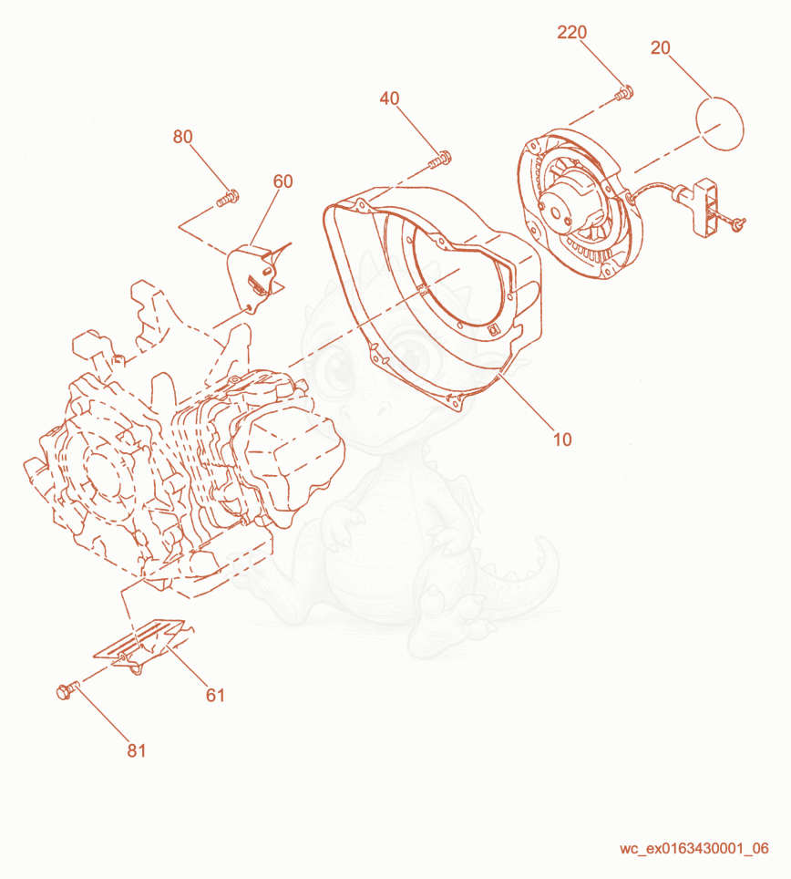 Exploded parts diagram of the Blower Housing of a Wacker Neuson CT36-9-V, with numbered balloons