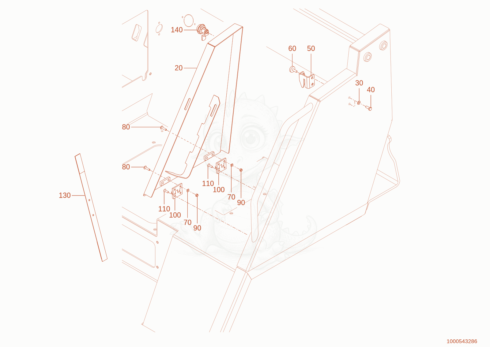 Exploded parts diagram of the box of a Wacker Neuson WL750(A04-01), with numbered balloons