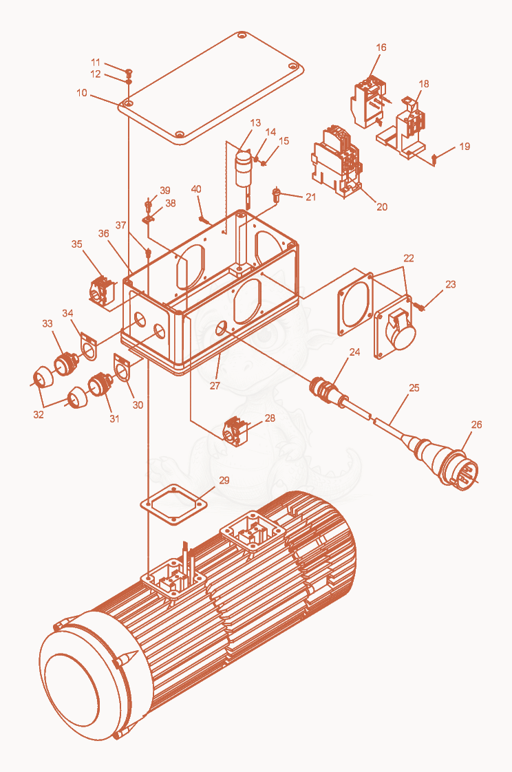 Exploded parts diagram of the Converter cpl. of a Wacker Neuson FU4/200SW, with numbered balloons
