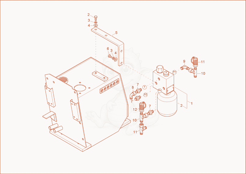 Exploded parts diagram of the controloil unit of a Wacker Neuson 2202RD, with numbered balloons