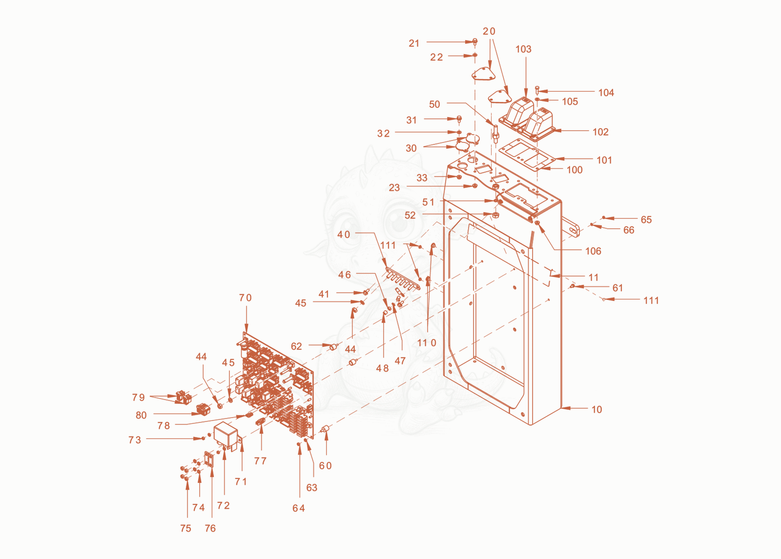 Exploded parts diagram of the Electrical System of a Wacker Neuson RC50, with numbered balloons
