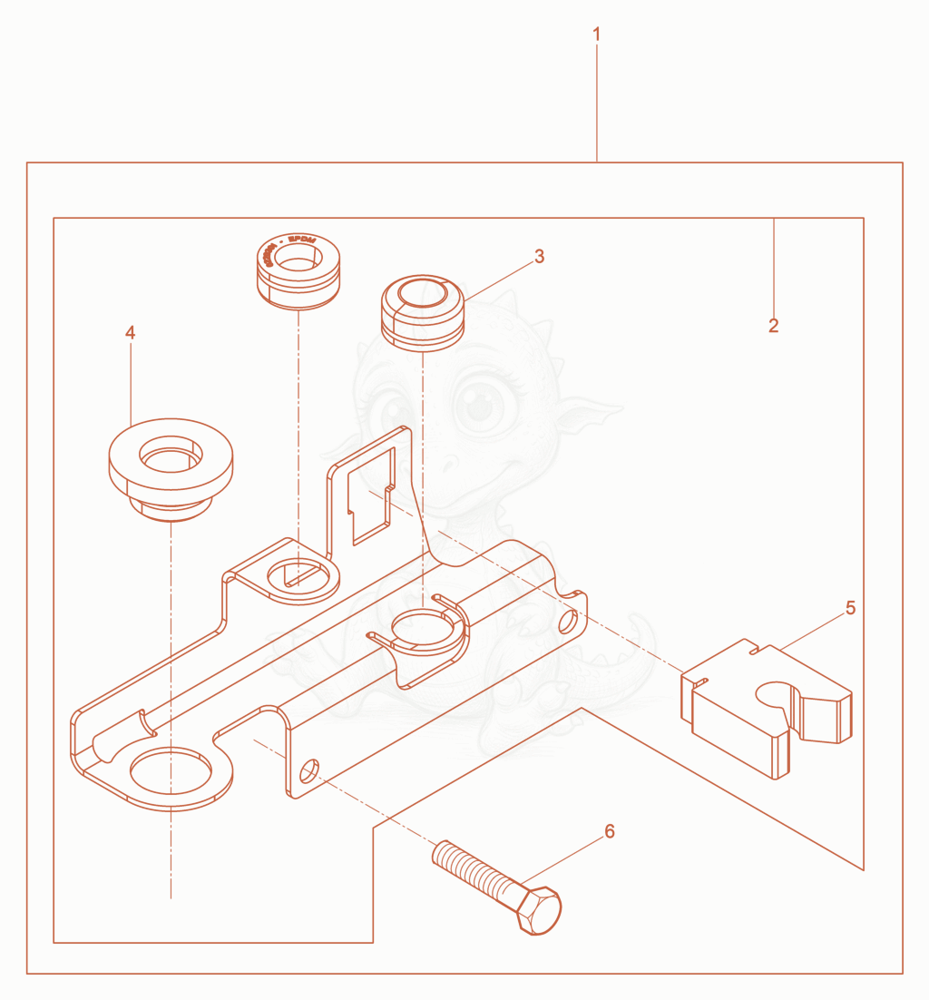 Exploded parts diagram of the Kit-mounting-Starting crank of a Wacker Neuson DPU5545HECHUS, with numbered balloons