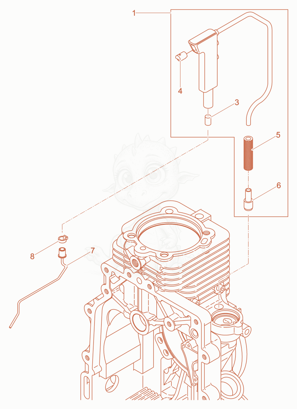 Exploded parts diagram of the Crankcase Breathing System of a Wacker Neuson DPS2050H, with numbered balloons