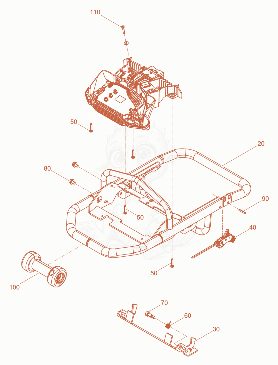 Exploded parts diagram of the Guide Handle AS of a Wacker Neuson AS68E/25, with numbered balloons