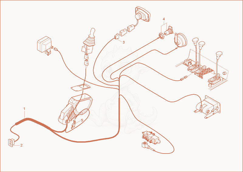 Exploded parts diagram of the WIRE HARNESS 2 of a Wacker Neuson 8002RD, with numbered balloons