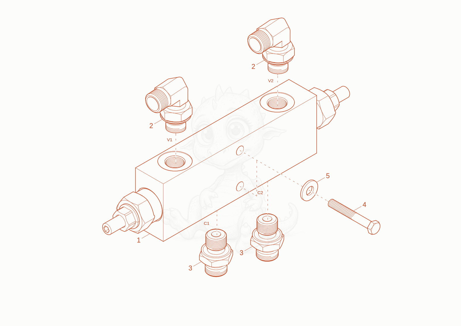 Exploded parts diagram of the sinkbrake valve of a Wacker Neuson EZ26-2, with numbered balloons