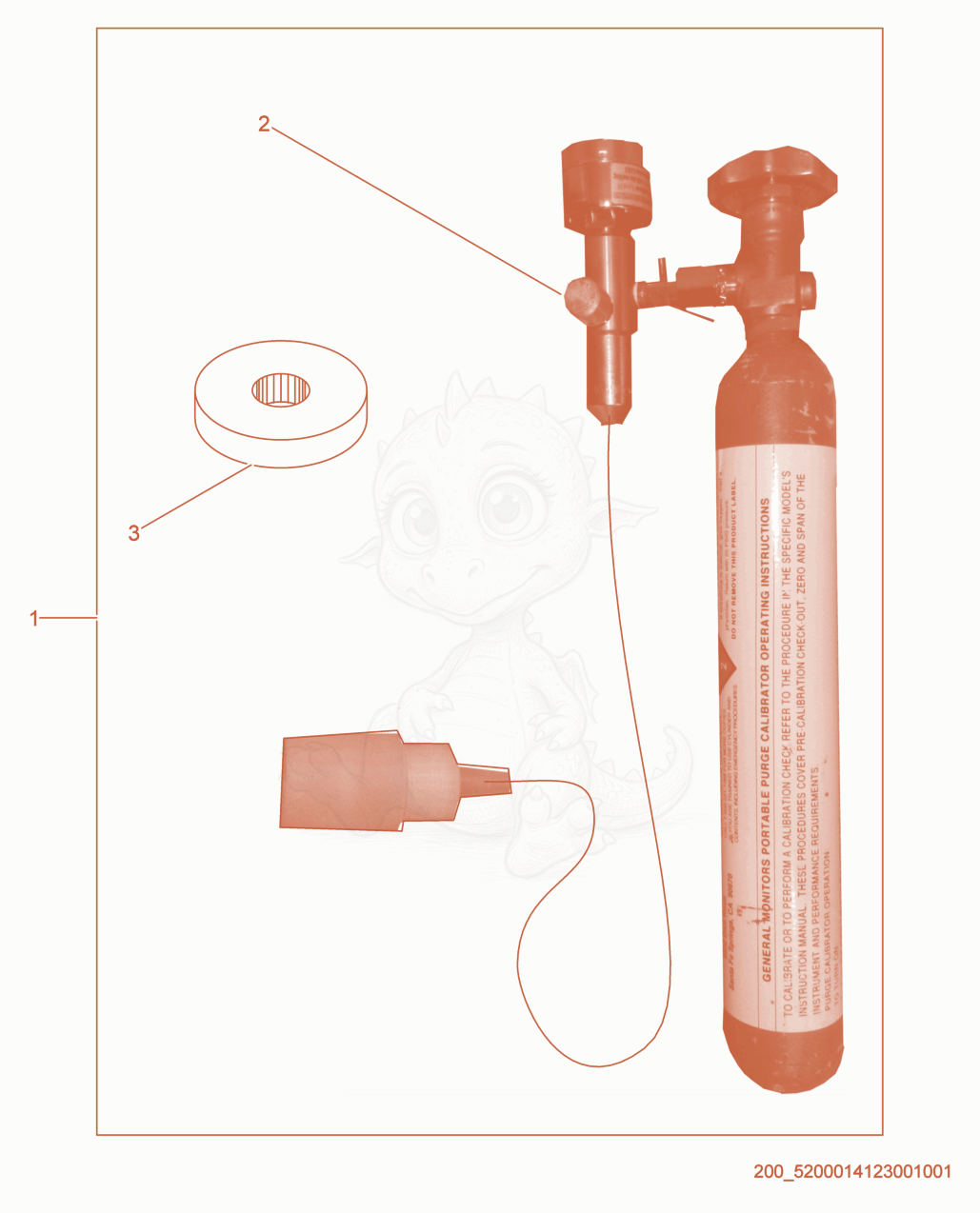 Exploded parts diagram of the Kit-Combustible Gas Detection (cont.) of a Wacker Neuson HI770XHD, with numbered balloons