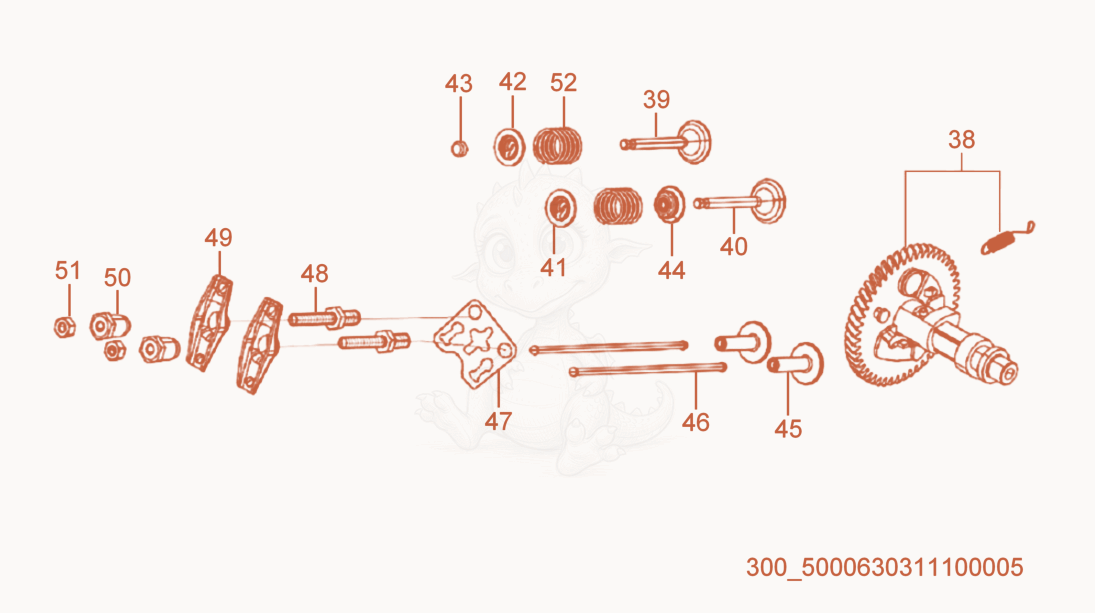 Exploded parts diagram of the Camshaft of a Wacker Neuson MG3, with numbered balloons