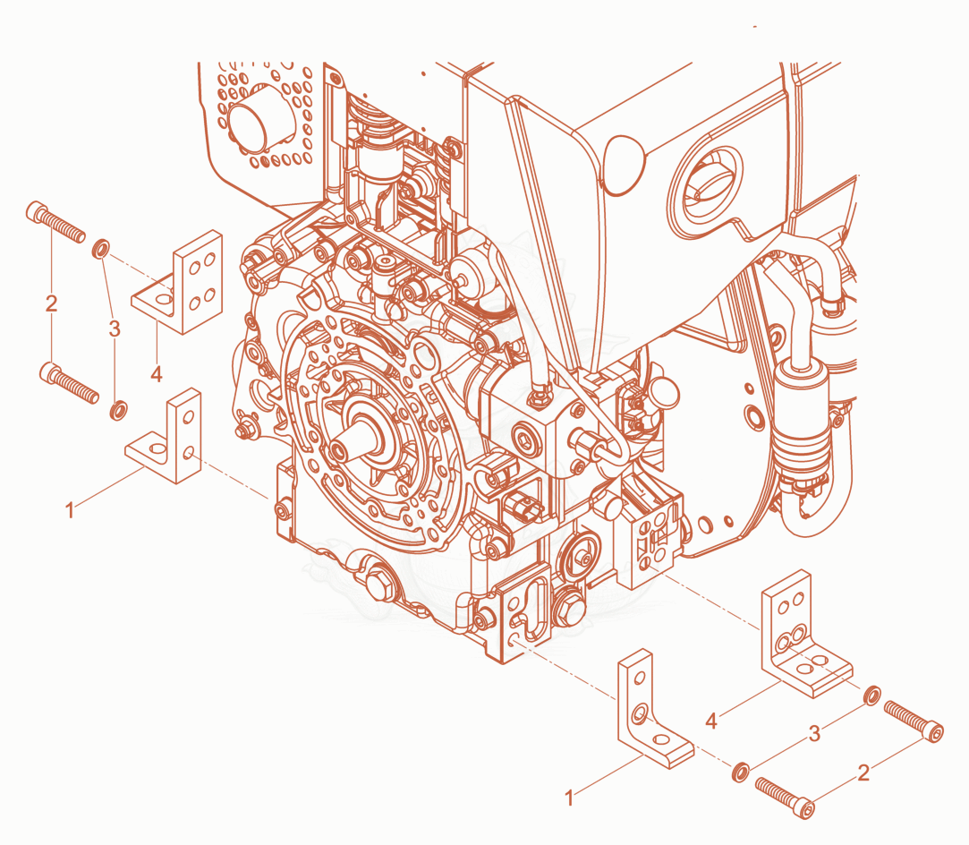 Exploded parts diagram of the Bracket of a Wacker Neuson XPUKMAT, with numbered balloons