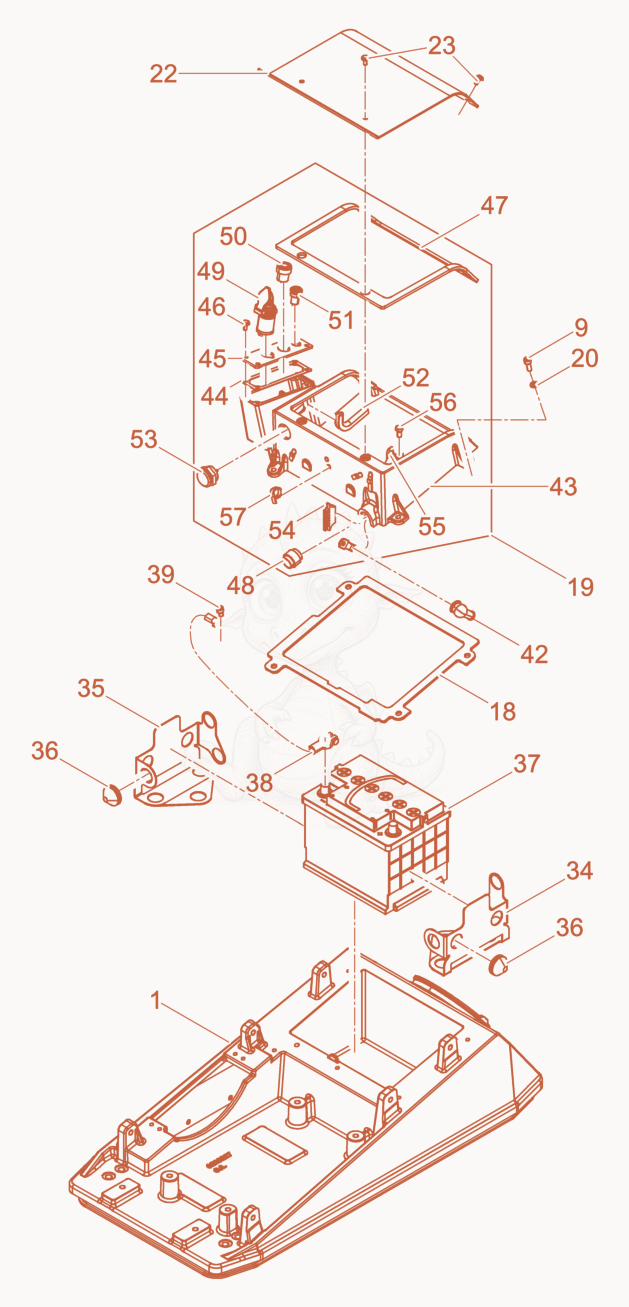 Exploded parts diagram of the Upper Mass cpl. of a Wacker Neuson DPU5045H, with numbered balloons