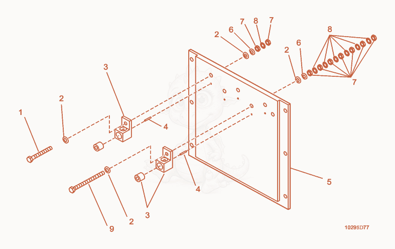 Exploded parts diagram of the Lug Plate cpl. of a Wacker Neuson G85, with numbered balloons