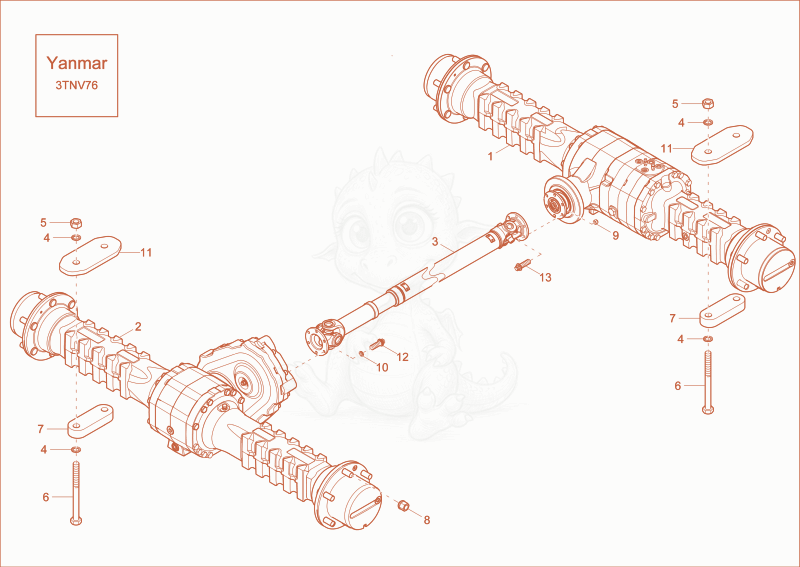Exploded parts diagram of the AXLE of a Wacker Neuson DW30, with numbered balloons