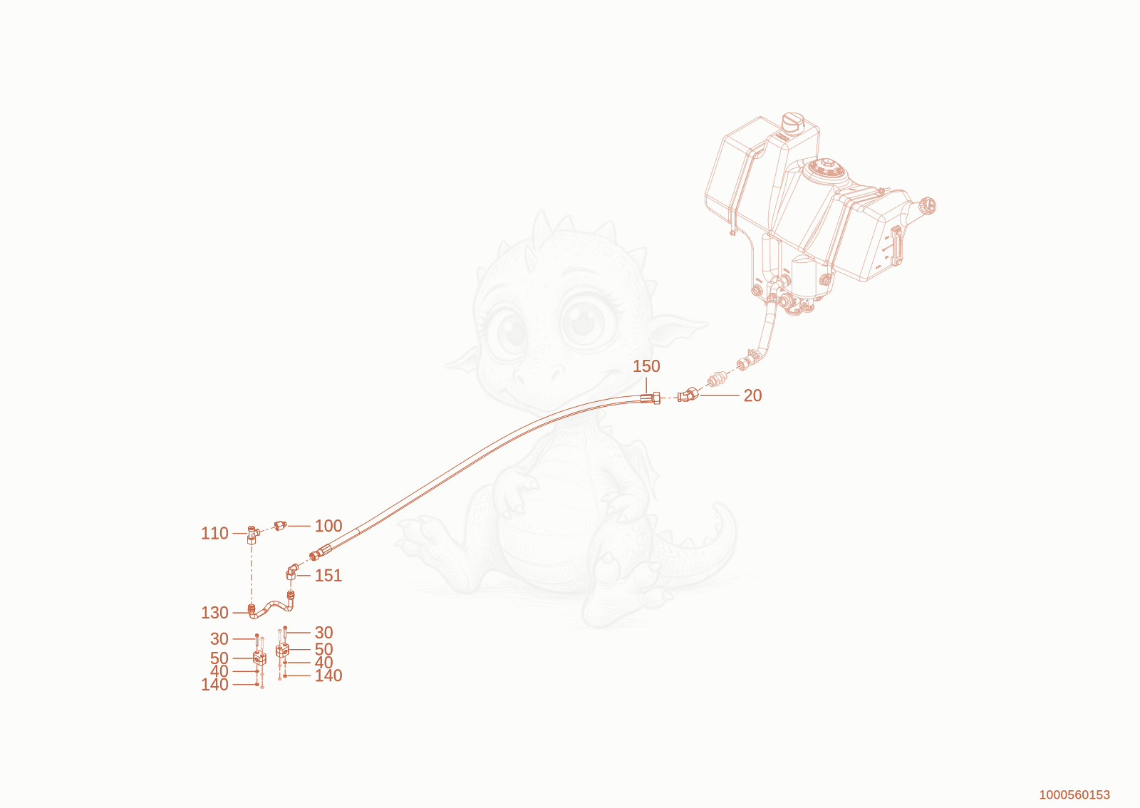 Exploded parts diagram of the manifold of a Wacker Neuson WL750P(A04-05), with numbered balloons