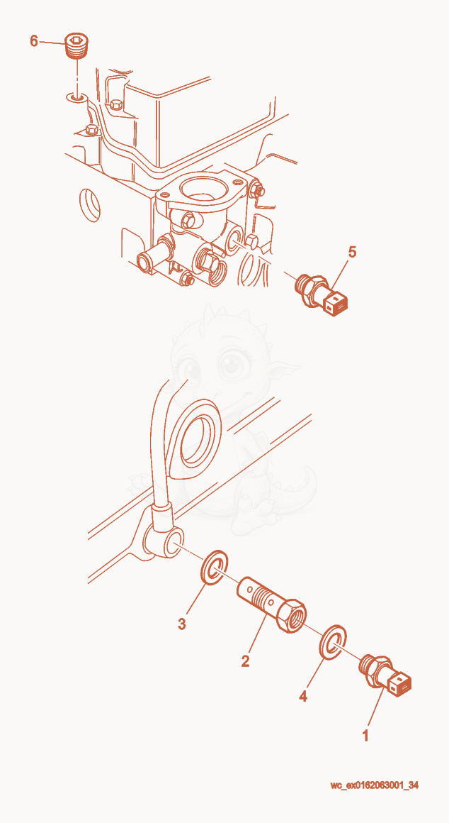 Exploded parts diagram of the Pressure Switch of a Wacker Neuson RD27-120, with numbered balloons