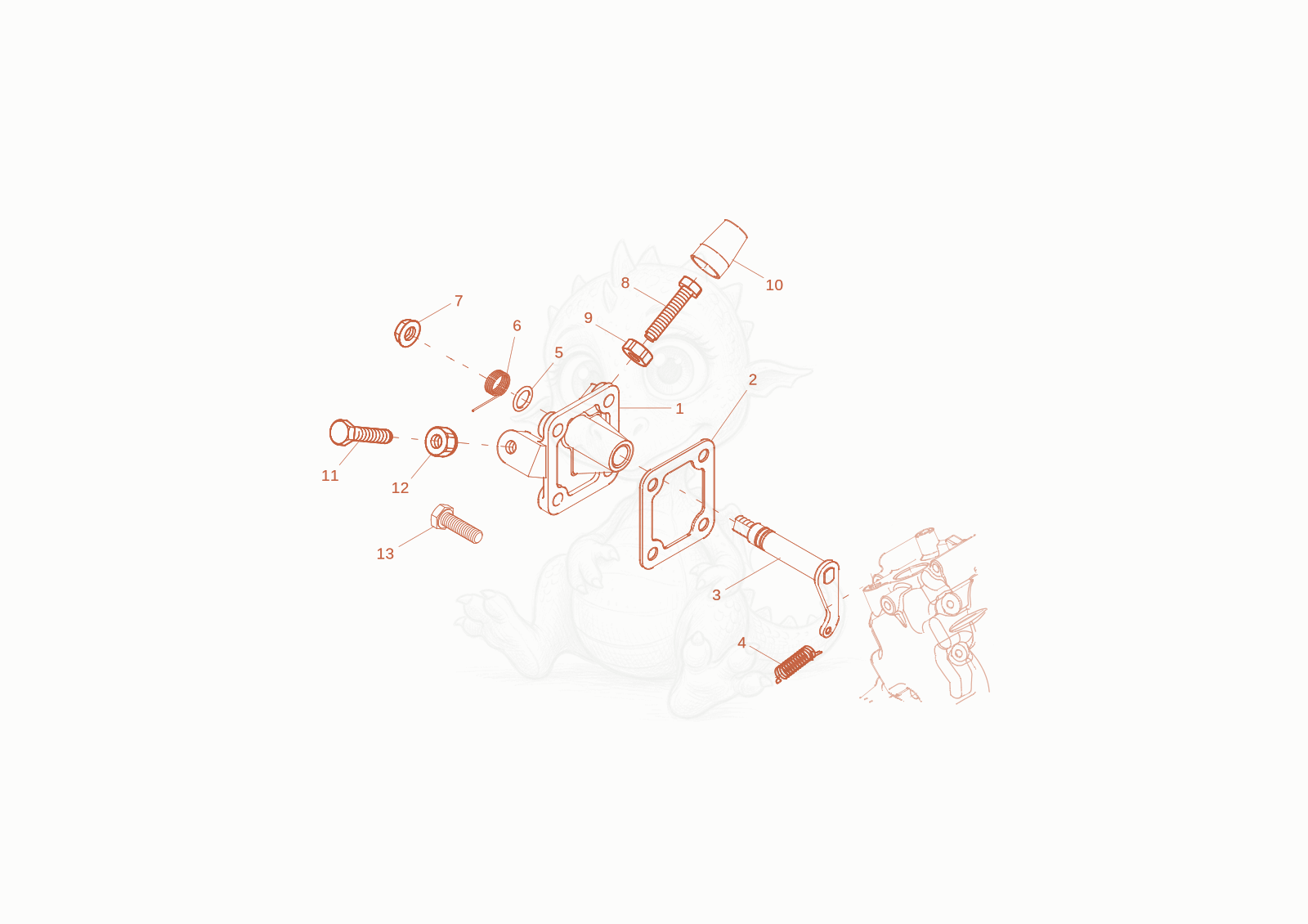 Exploded parts diagram of the rpm control of a Wacker Neuson WL20, with numbered balloons