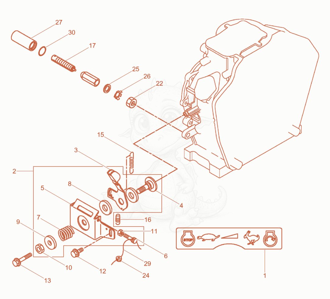 Exploded parts diagram of the Governor of a Wacker Neuson RD7YEHFBHRC, with numbered balloons