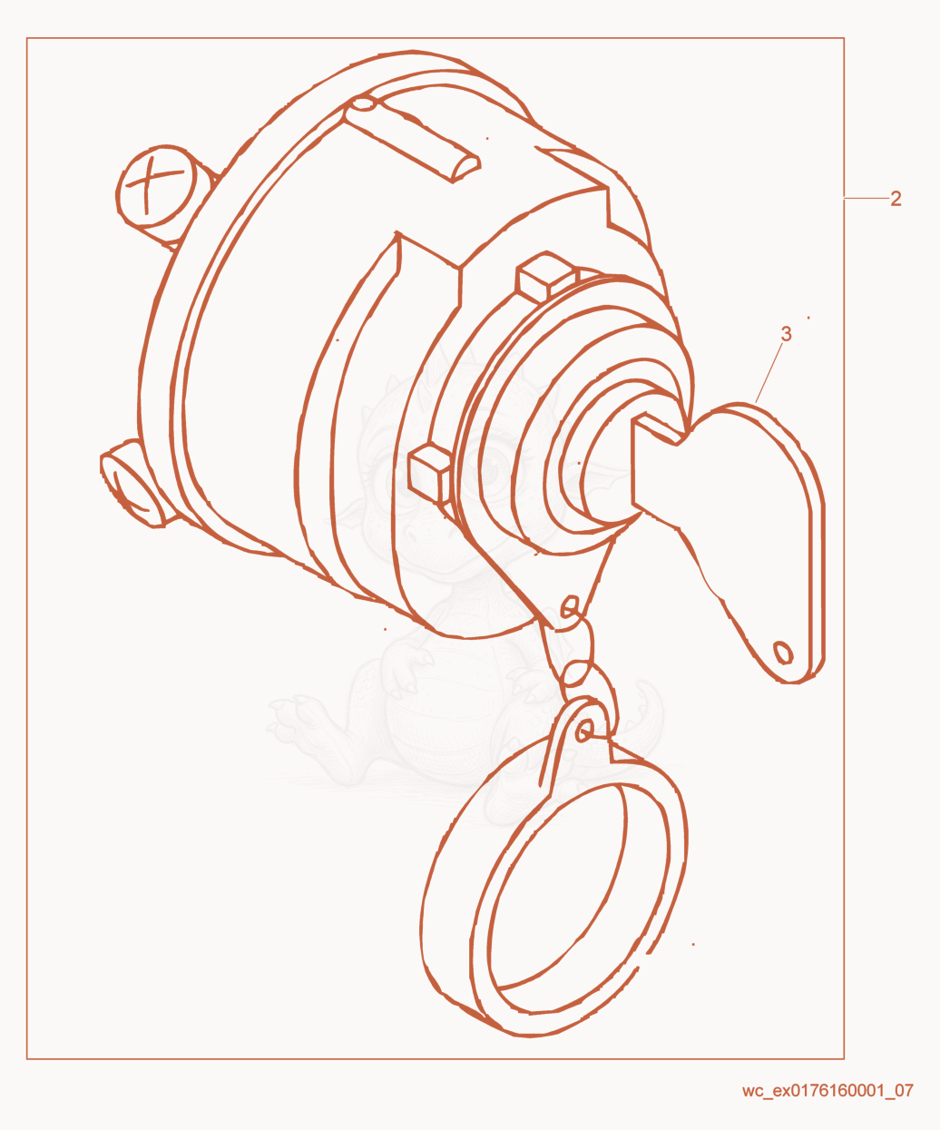 Exploded parts diagram of the Ignition Switch Kit of a Wacker Neuson LTN6C-P, with numbered balloons
