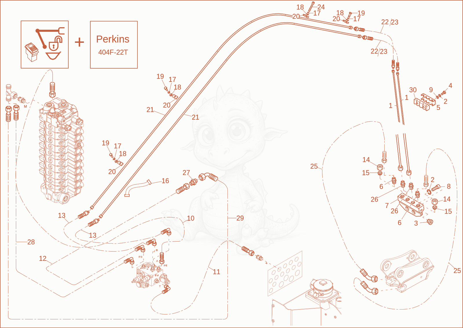 Exploded parts diagram of the EASY LOCK INSTALLATION (OPTION) of a Wacker Neuson EW65, with numbered balloons