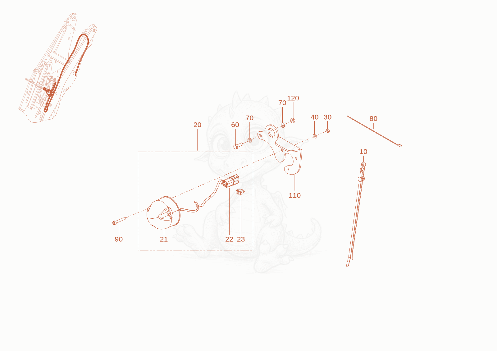 Exploded parts diagram of the socket of a Wacker Neuson WL250(A02-01), with numbered balloons