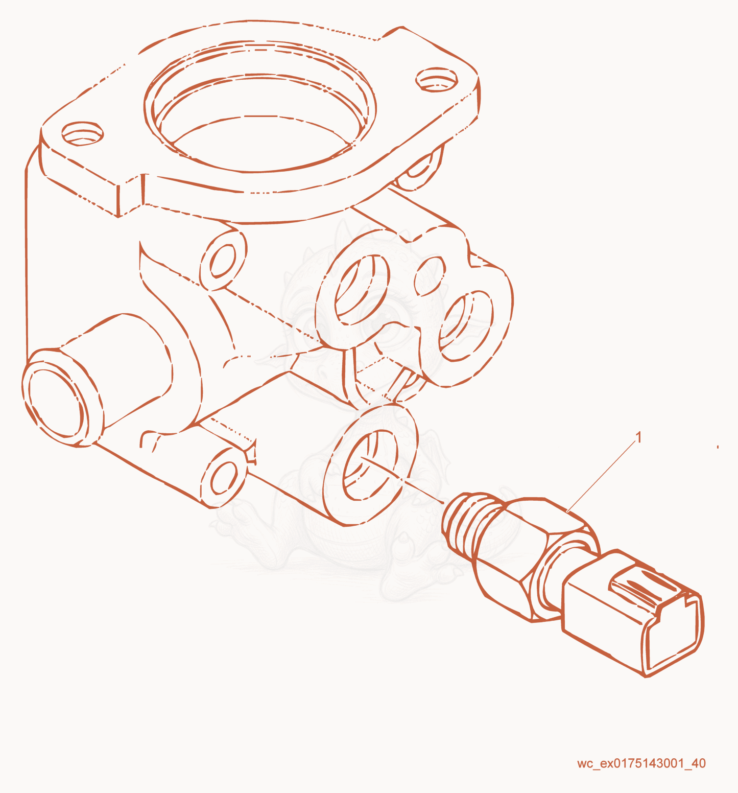 Exploded parts diagram of the Temperature Switch Kit of a Wacker Neuson RD27-120, with numbered balloons