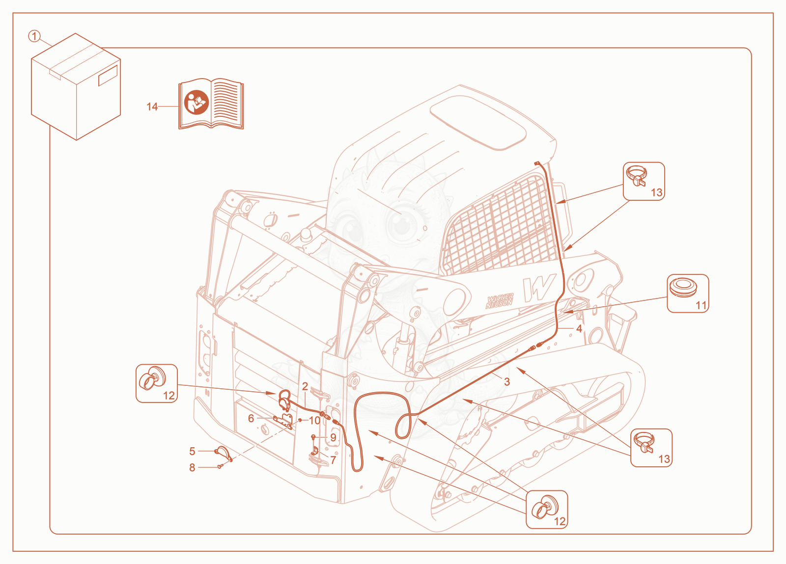 Exploded parts diagram of the Kit—Backup Camera of a Wacker Neuson ST31(S05-6), with numbered balloons