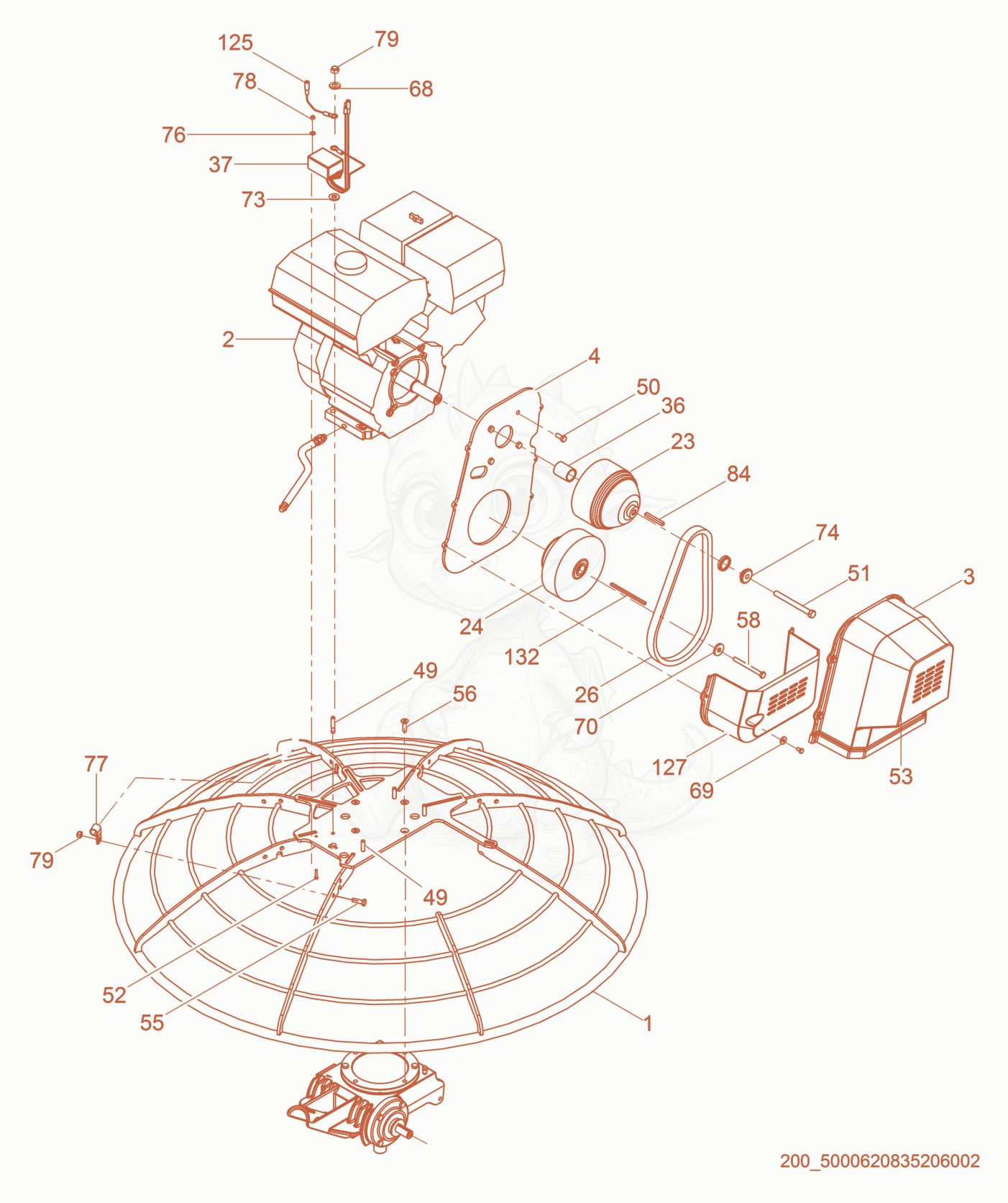 Exploded parts diagram of the Drive System of a Wacker Neuson CT48-11A, with numbered balloons