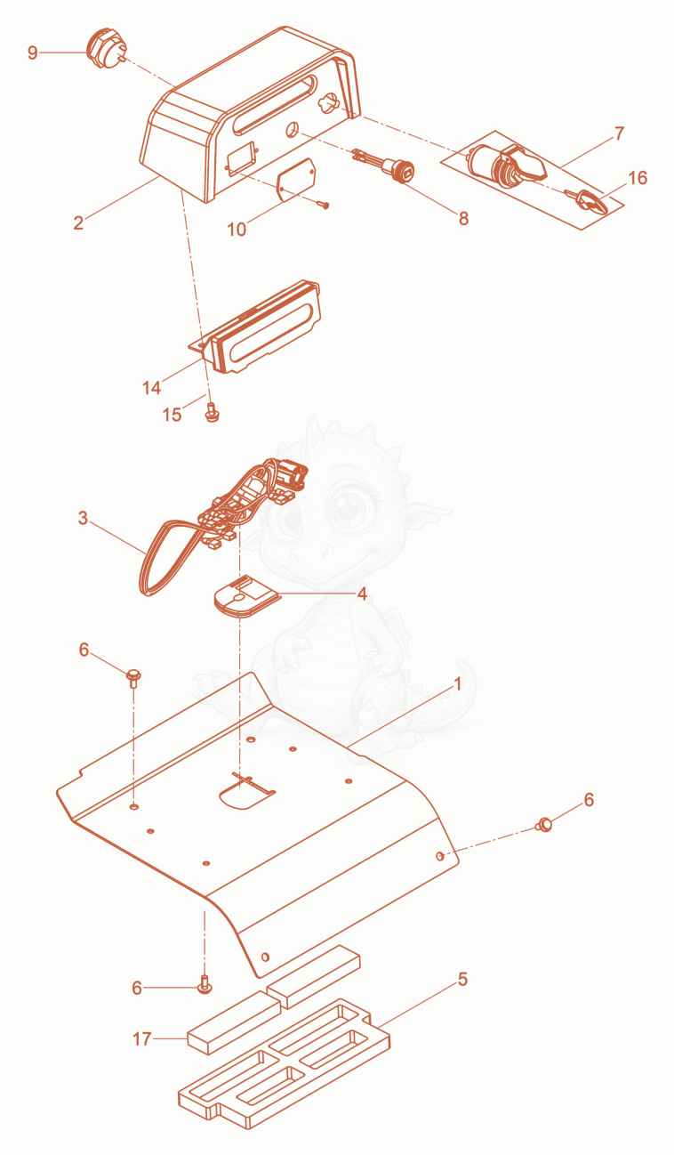Exploded parts diagram of the Battery cover cpl. of a Wacker Neuson DPU4545HEC, with numbered balloons