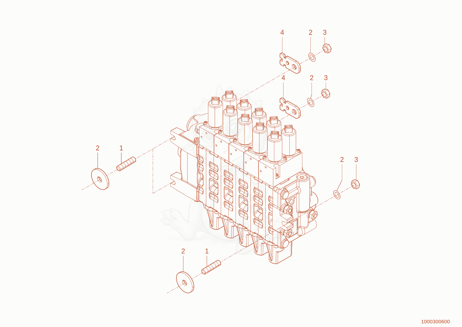 Exploded parts diagram of the Fixing control unit of a Wacker Neuson TH735(415-16), with numbered balloons