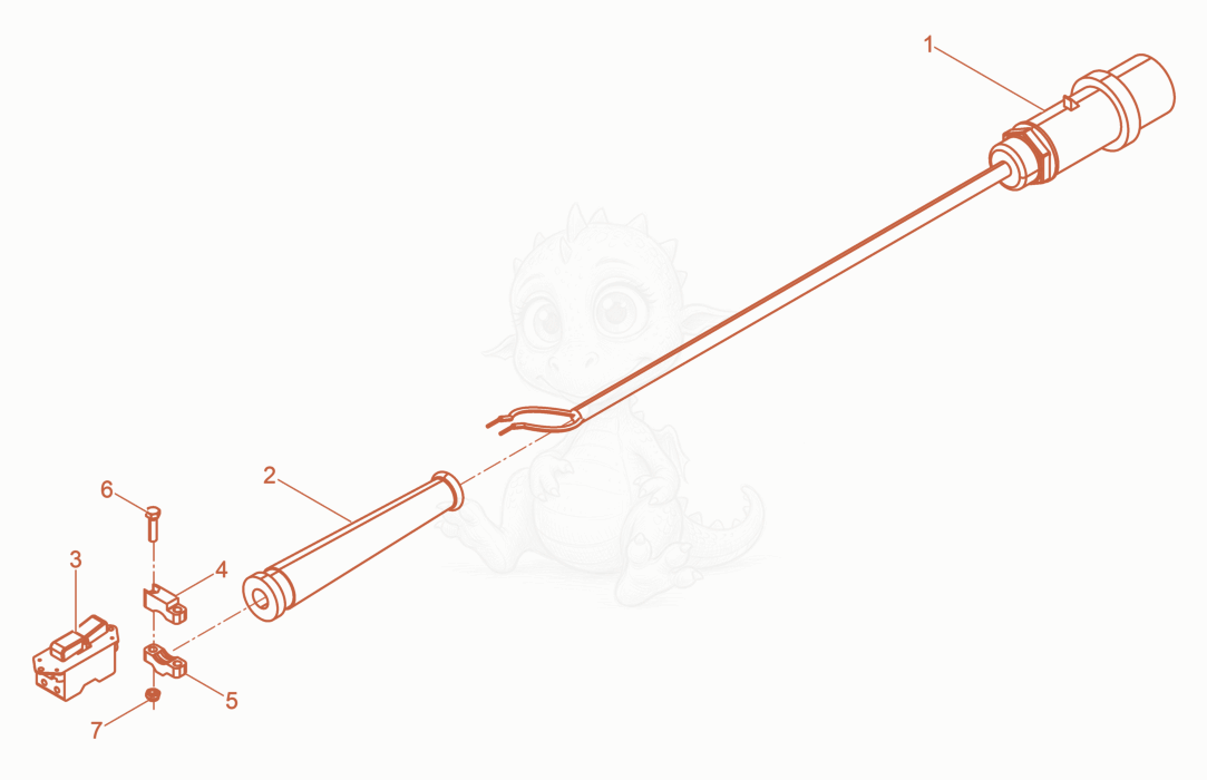 Exploded parts diagram of the Power supply cable cpl. of a Wacker Neuson M2000/120, with numbered balloons