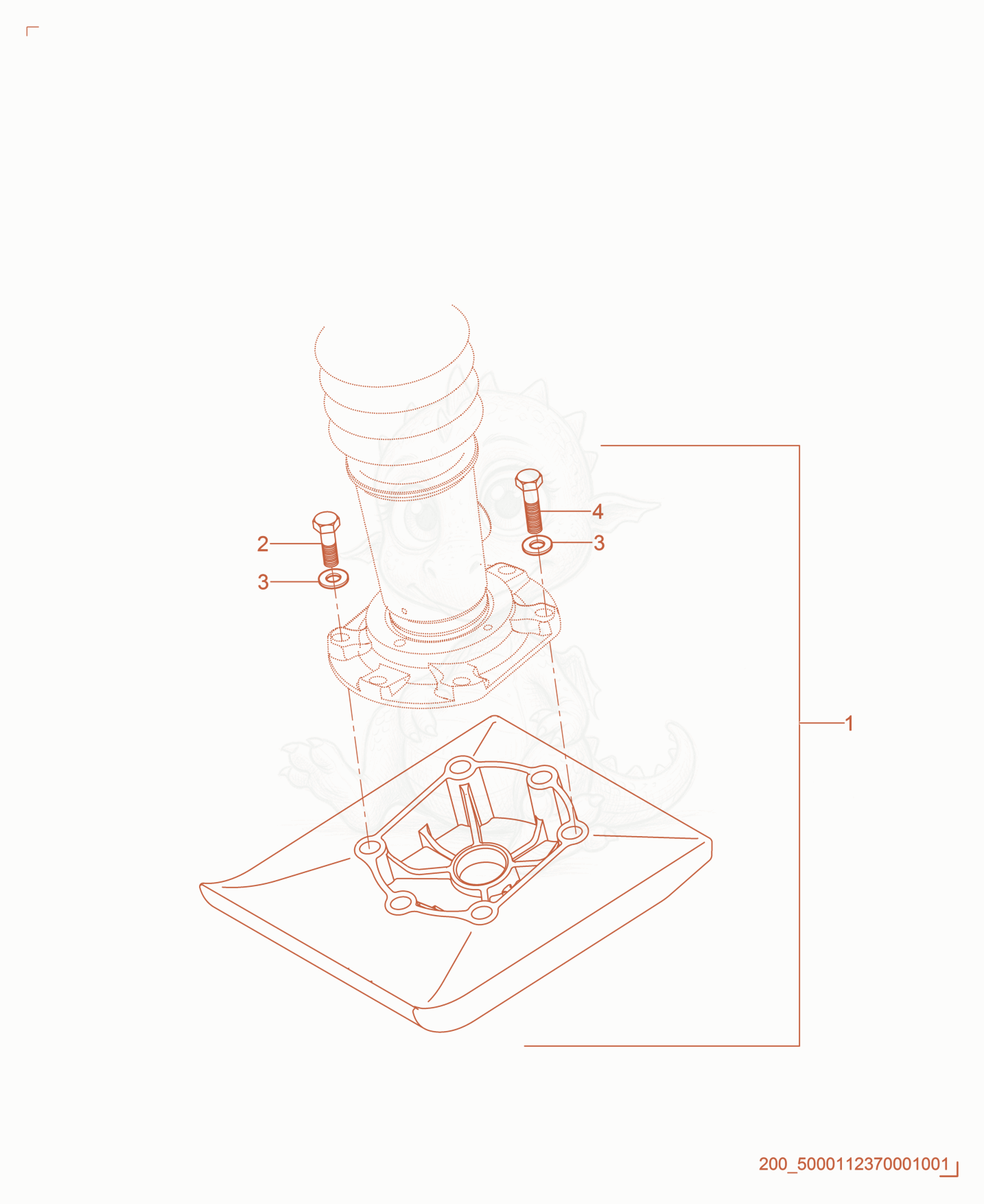 Exploded parts diagram of the Ramming Shoe Kit of a Wacker Neuson BS50-2I, with numbered balloons