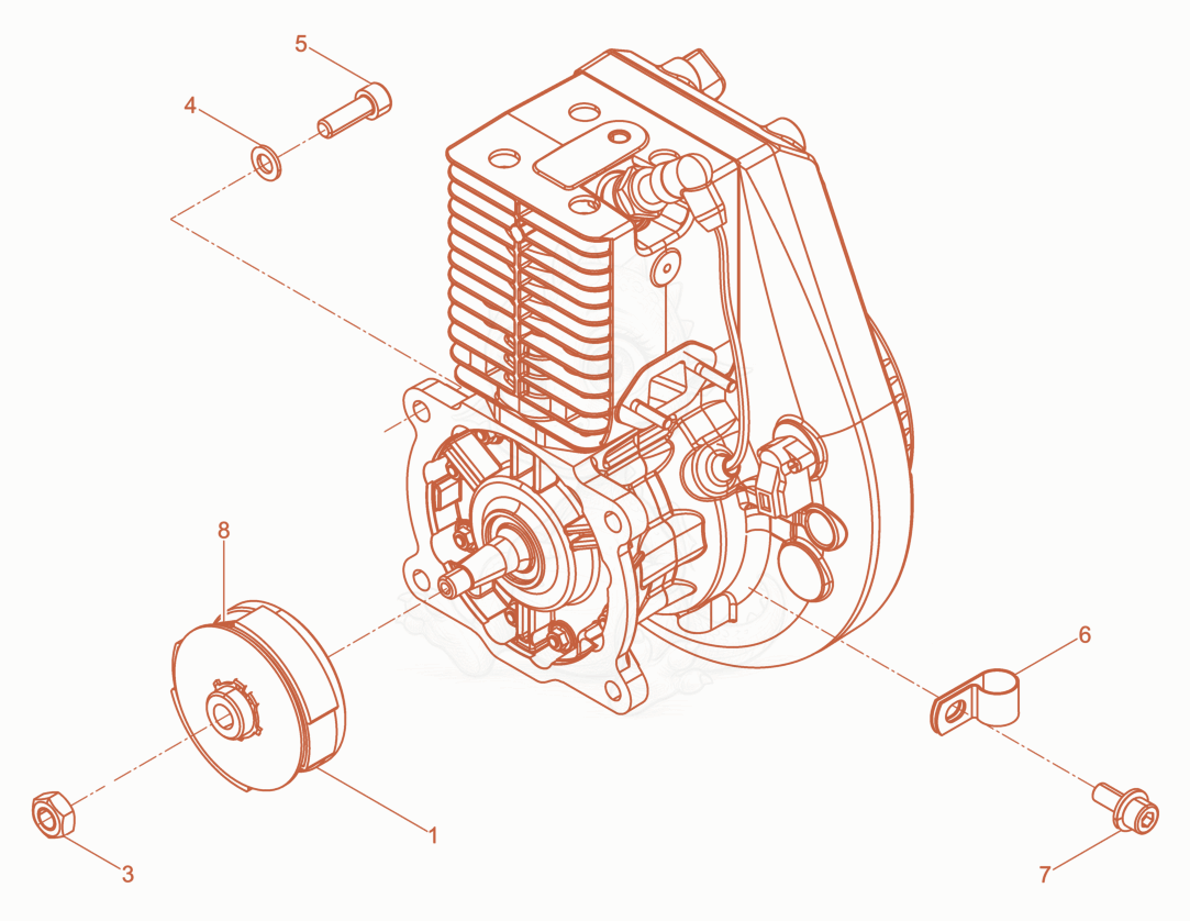 Despiece del Mounting Parts Engine de una máquina Wacker Neuson BS70-211IN, con globos numerados