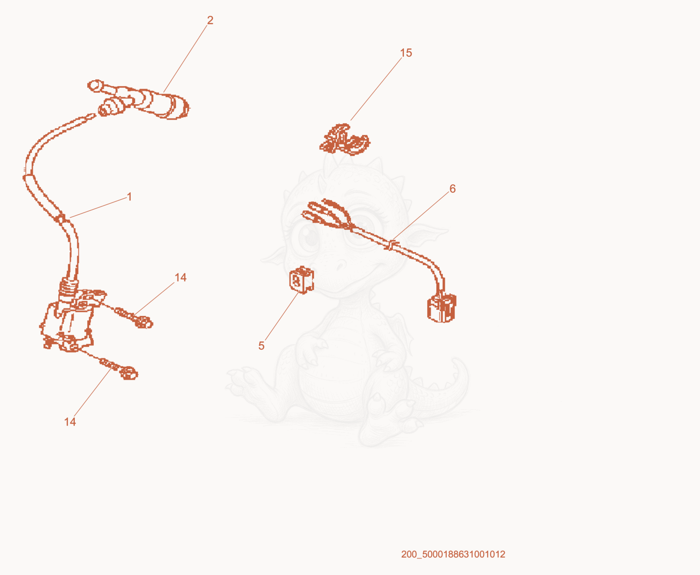 Exploded parts diagram of the Ignition Coil of a Wacker Neuson GPS5600A, with numbered balloons