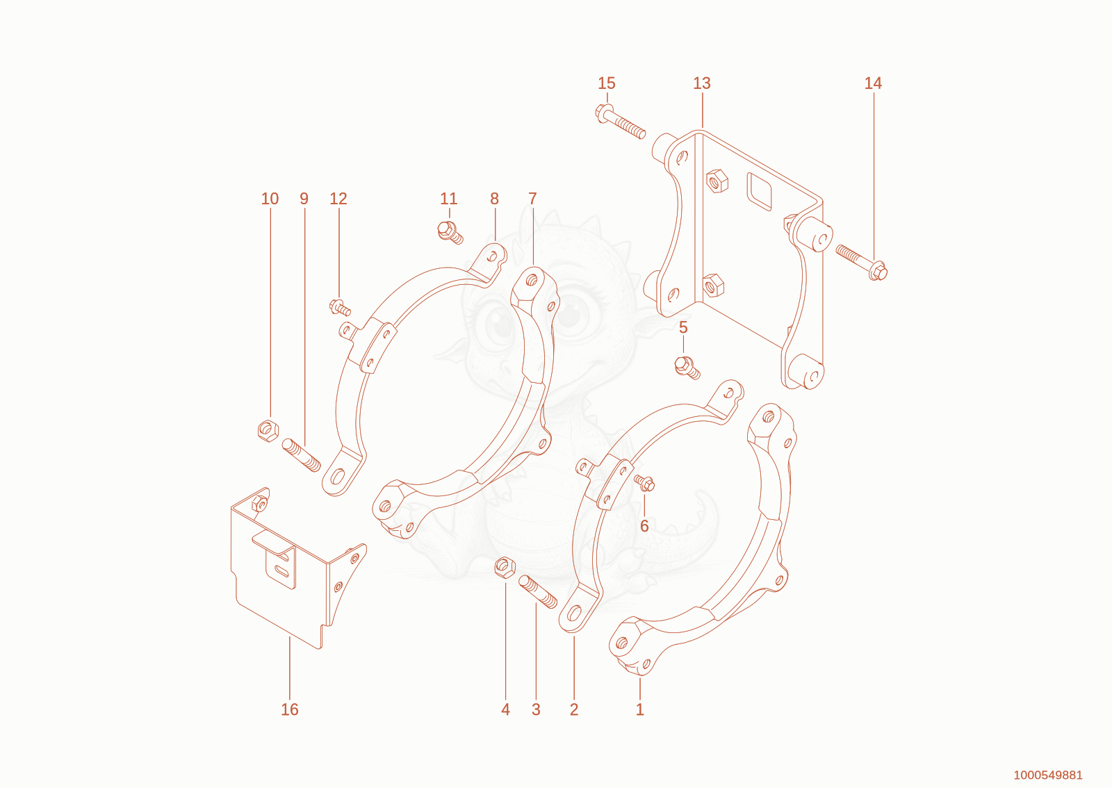 Exploded parts diagram of the console DPF of a Wacker Neuson TH625(T06-01), with numbered balloons