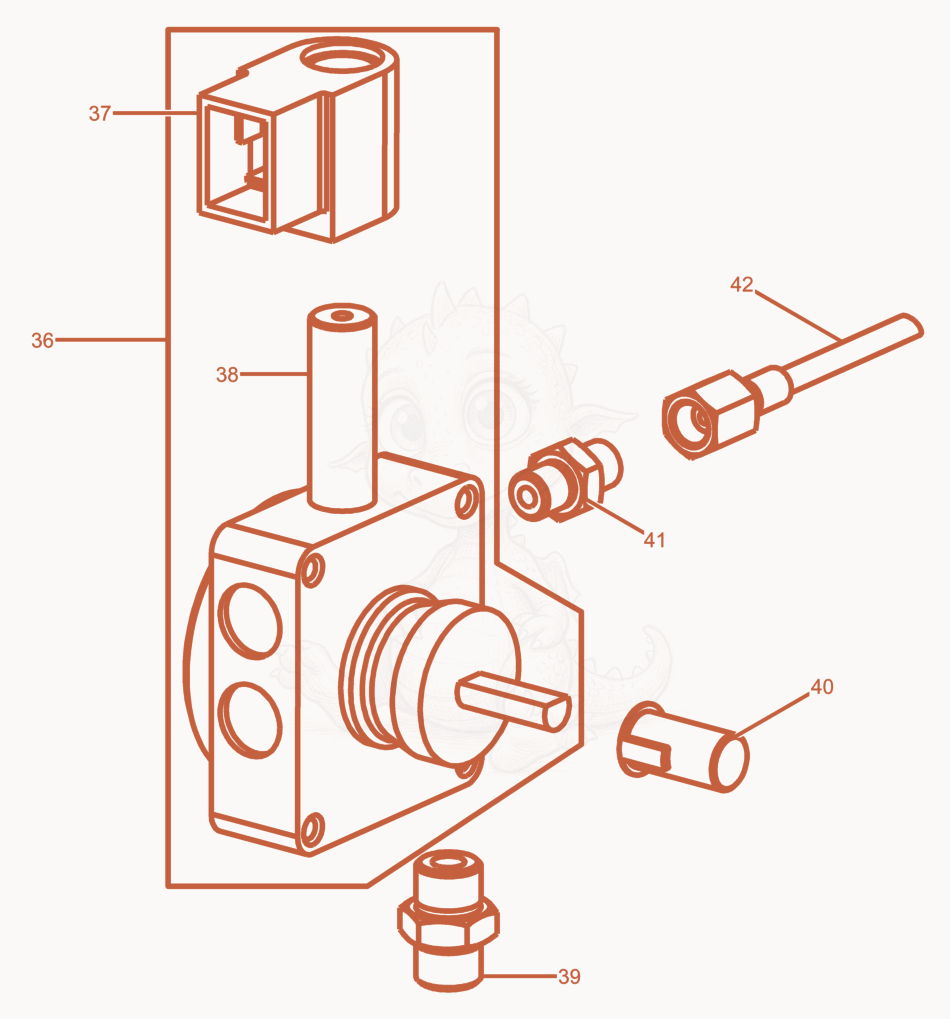 Exploded parts diagram of the Pump assembly of a Wacker Neuson HD21, with numbered balloons
