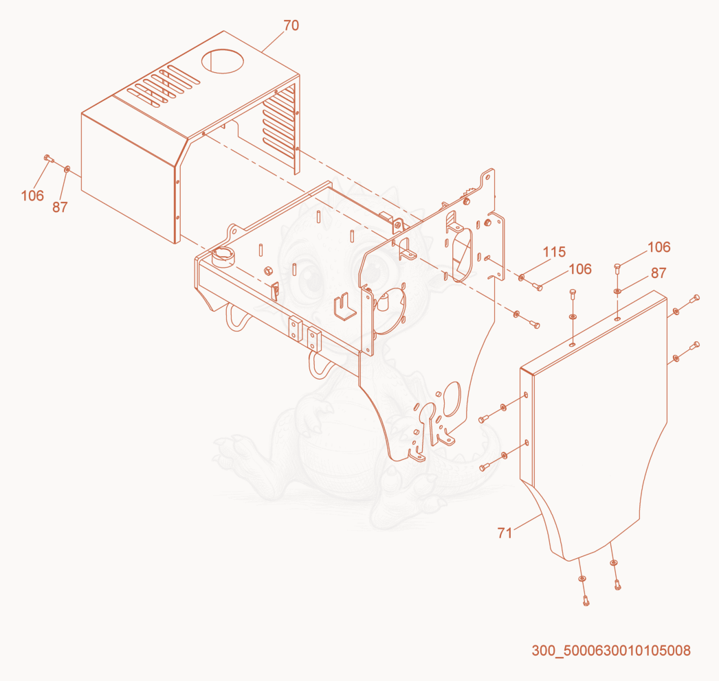 Exploded parts diagram of the Covers of a Wacker Neuson RS600A, with numbered balloons