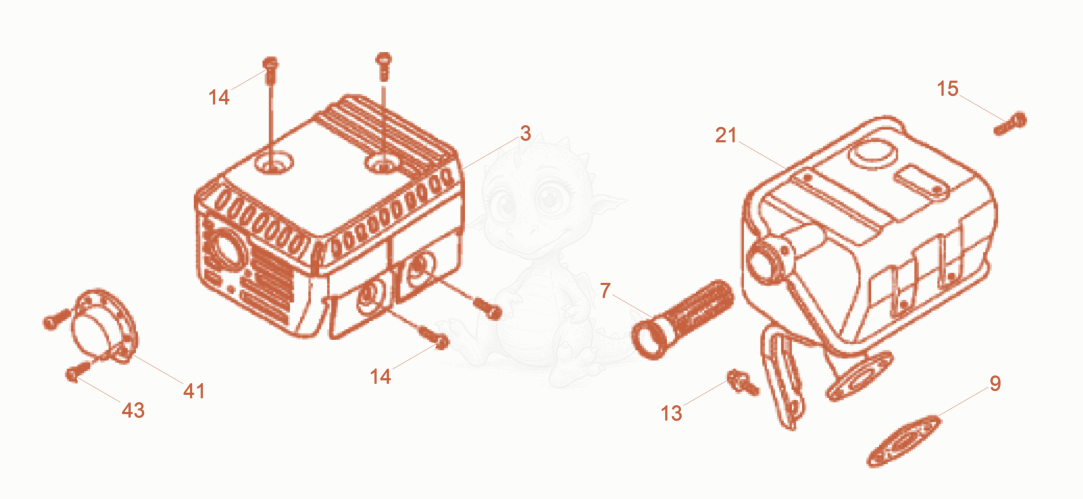 Exploded parts diagram of the Muffler of a Wacker Neuson XPSKMAT, with numbered balloons