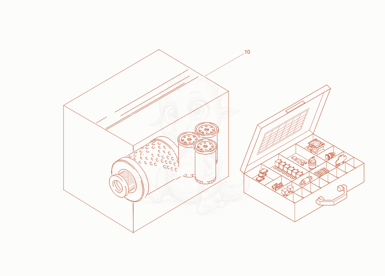 Exploded parts diagram of the Maintenance kits and repair kits of a Wacker Neuson RD45-140.3, with numbered balloons