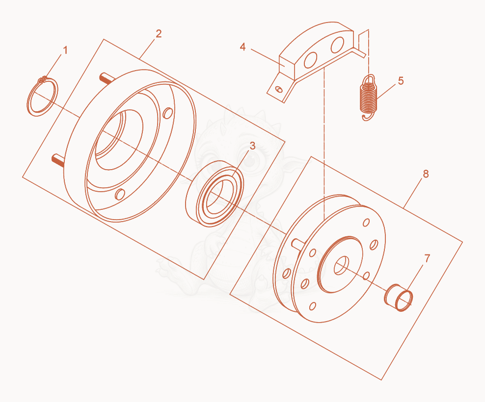 Exploded parts diagram of the Centrifugal Clutch cpl. of a Wacker Neuson DPU2950Y, with numbered balloons