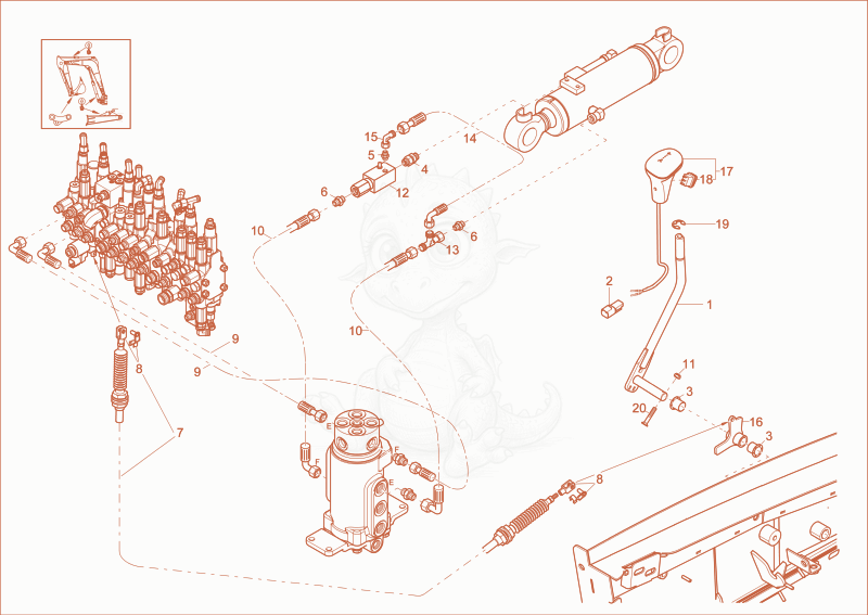 Exploded parts diagram of the DOZER BLADE OPERATION (OPTION) of a Wacker Neuson EZ26, with numbered balloons