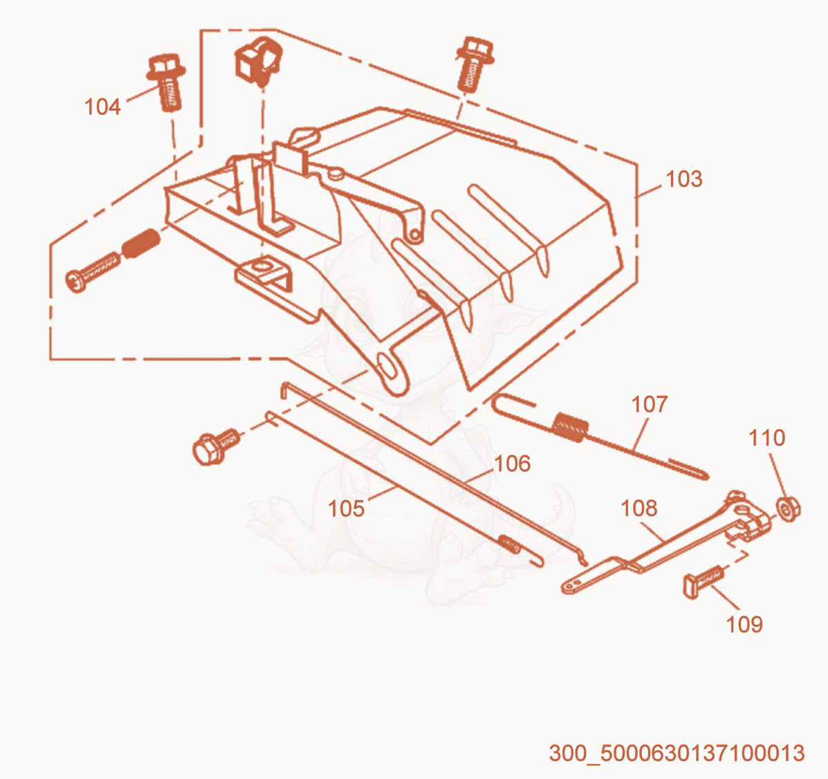 Exploded parts diagram of the Throttle Control of a Wacker Neuson ML440, with numbered balloons