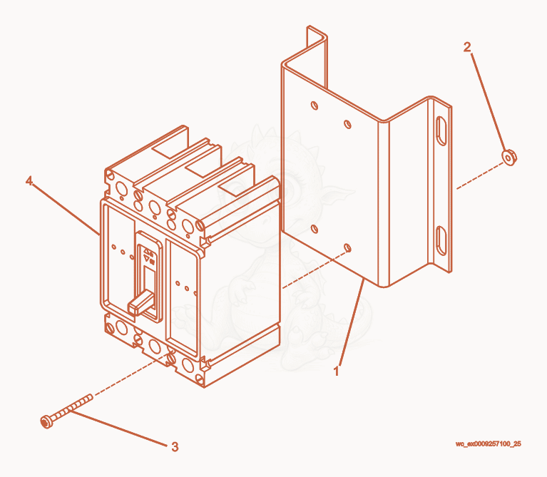 Exploded parts diagram of the Circuit Breaker cpl. of a Wacker Neuson G25, with numbered balloons