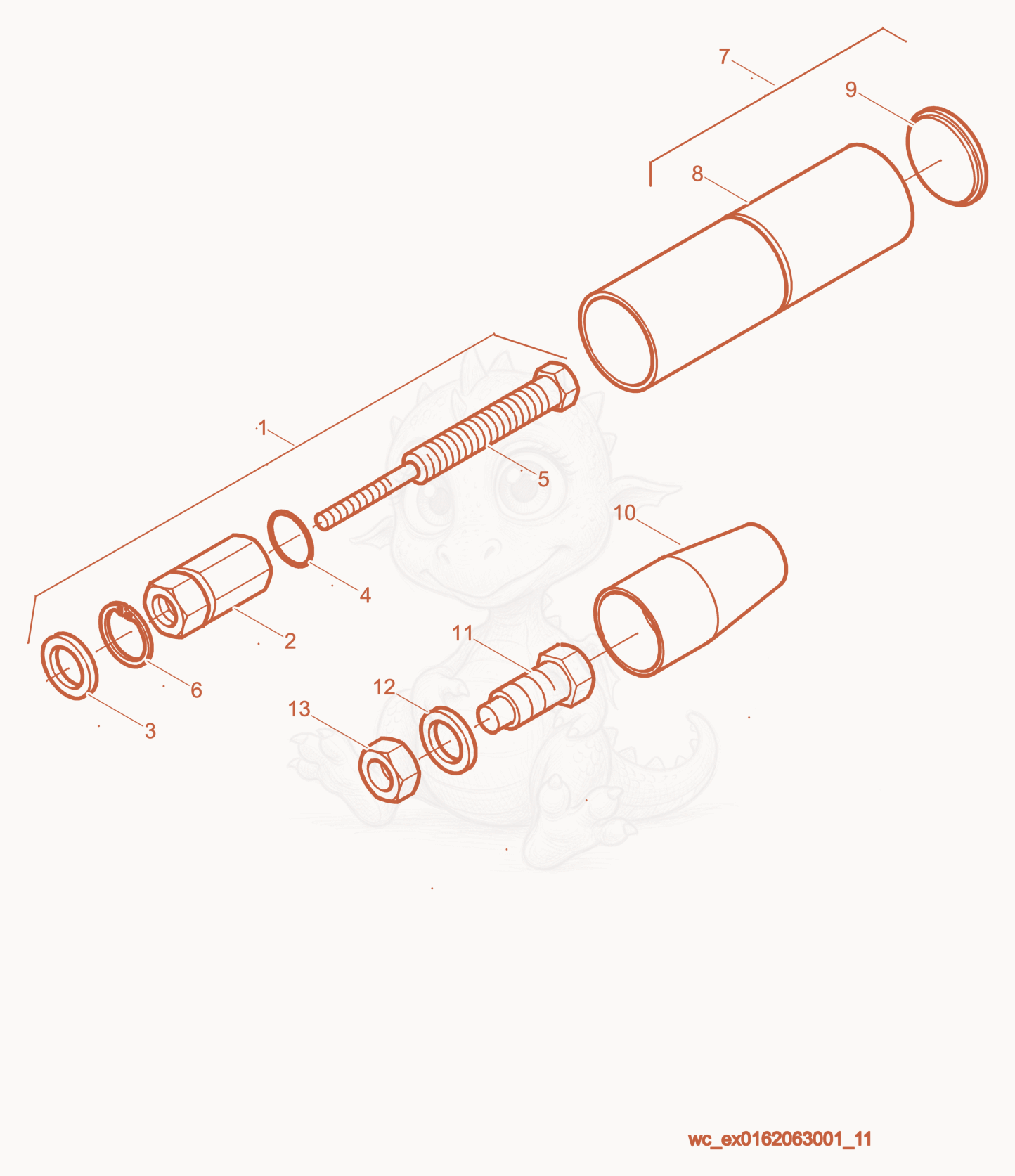 Exploded parts diagram of the Solenoid of a Wacker Neuson RD27-120, with numbered balloons