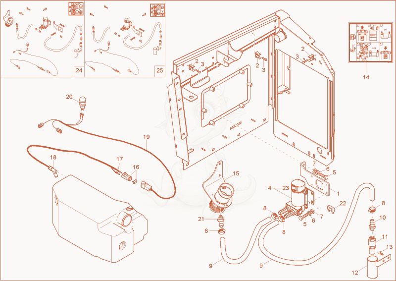 Exploded parts diagram of the DIESEL TANK FILLING PUMP (OPTION) of a Wacker Neuson 38Z3, with numbered balloons